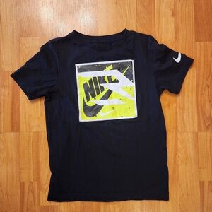 Nike Kids Black T-Shirt with Yellow Graphic